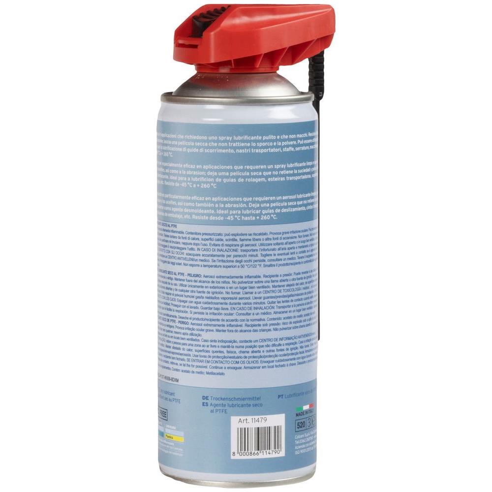 Lubrificante Secco Al Ptfe Spray 400 Ml Con Doppio Erogatore E Resistente Allâ€™acqua, Agli Olii E Allâ€™abrasione - Foto 2