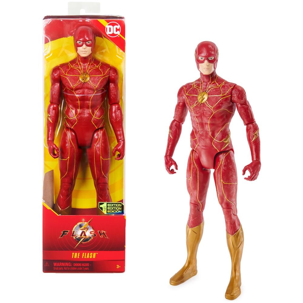 DC Comics , The Flash, Personaggio di Flash da 30 cm, Personaggio 30 cm con decorazioni originali del film The Flash e 11 punti di articolazione, Giocattolo per bambini dai 3 anni in su - Foto 1