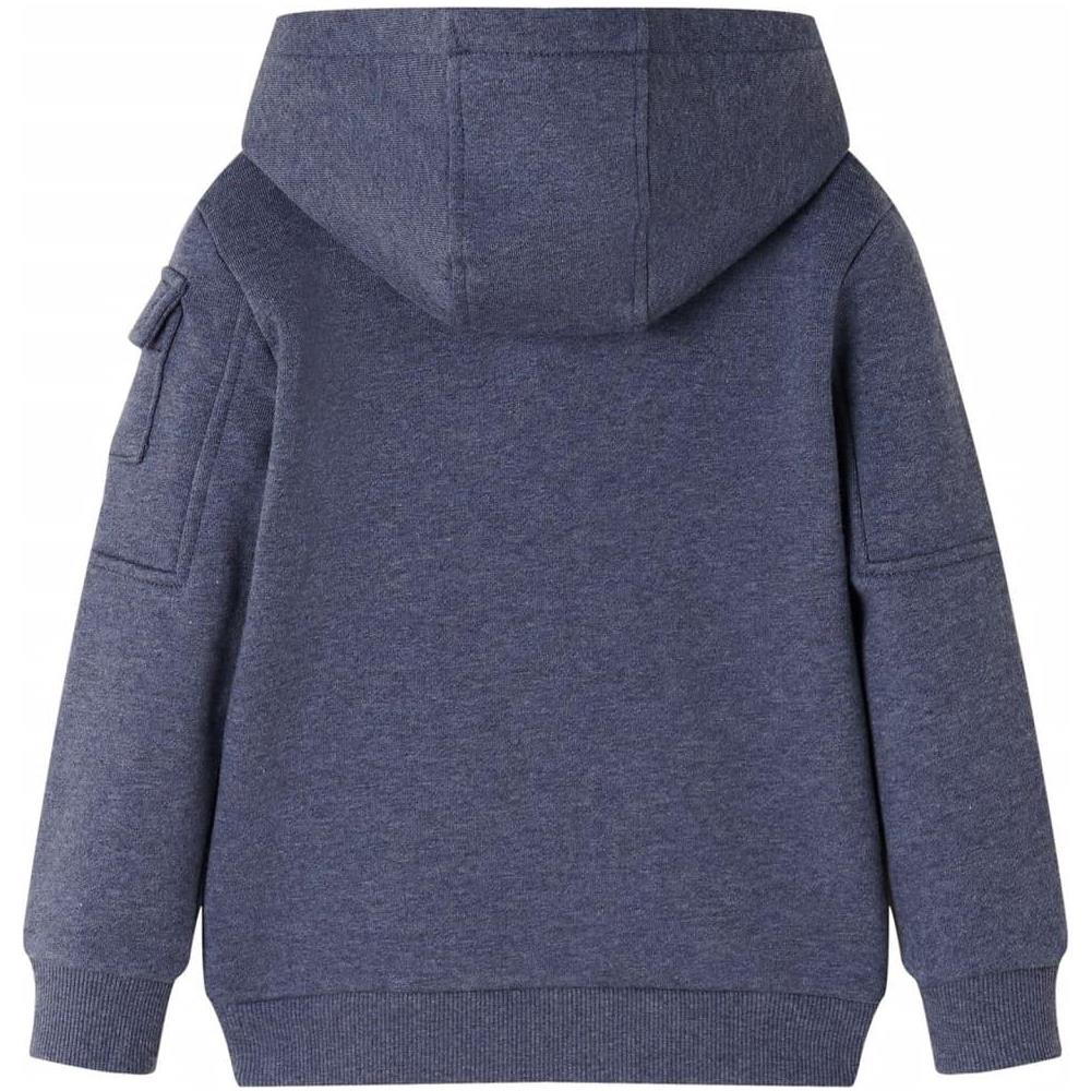 Felpa con Cappuccio e Cerniera per Bambini Blu Scuro Mélange 128 - Foto 2