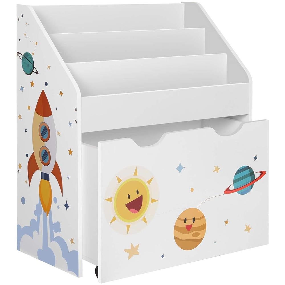 Scaffale porta giocattoli multicolore con libreria e cassetto mobile - Foto 1