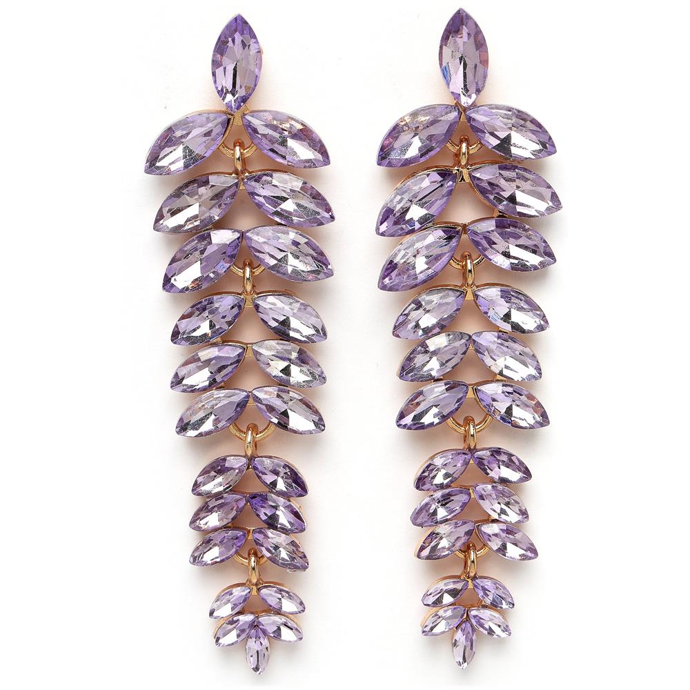 Orecchini Pendenti a Forma di Foglia a Cascata Multicolori - Foto 1