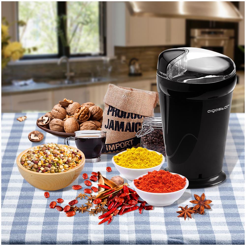 Macina Caffè Elettrica A Doppio Contatto Con Lame In Acciaio Inossidabile 60 g  - Foto 8