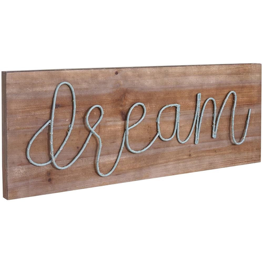 Mendler Targa Cartello Decorativo In Legno Con Scritta Led 3x72x28cm Dream Eprice