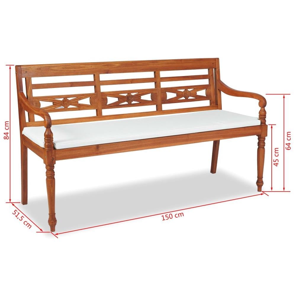 Panchina Batavia con Cuscini 150 cm in Teak - Foto 5