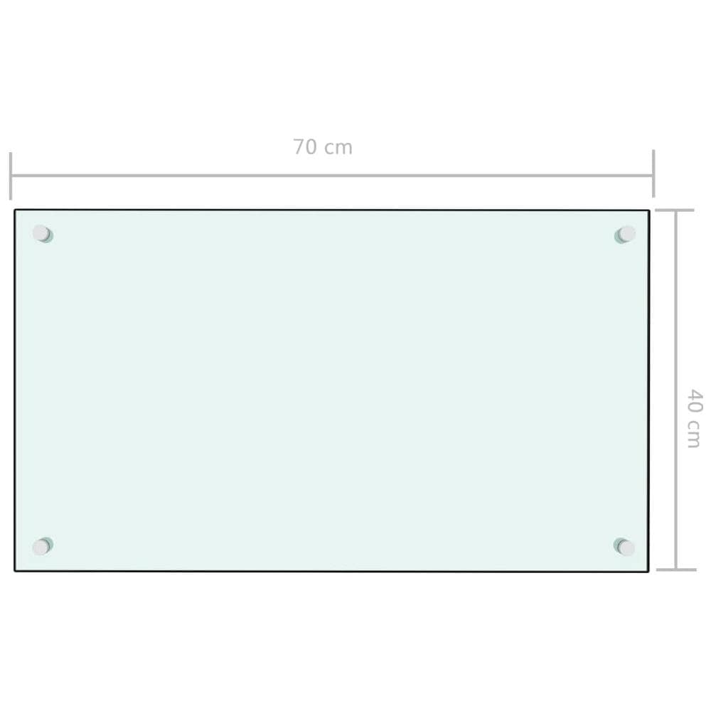 Paraschizzi Per Cucina Bianco 70x40 Cm In Vetro Temperato - Foto 6