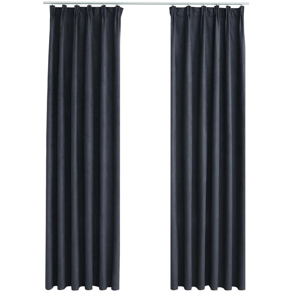 Tende Oscuranti Con Ganci 2 Pz Antracite 140x225 Cm - Foto 2