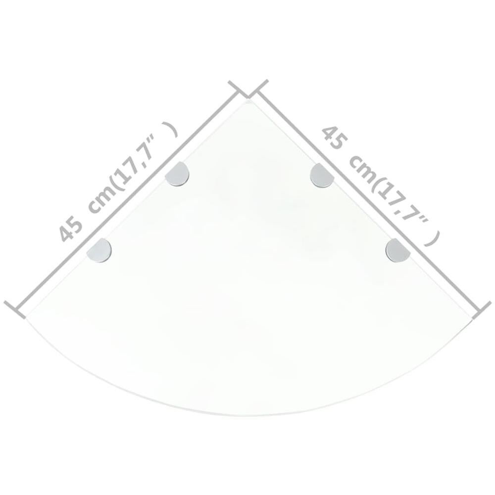 Scaffali Angolari 2 Pz Supporti Cromati E Vetro Chiaro 45x45 Cm - Foto 12
