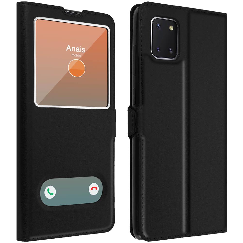 Custodia Samsung Galaxy Note 10 Lite Doppia Finestra Cover Silicone Nero - Foto 1