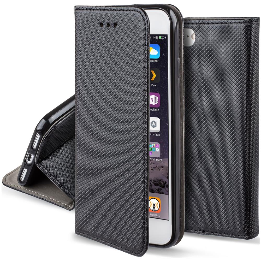 Cover Per Iphone Se, Iphone 5s, Nero - Custodia A Libro Flip Smart Magnetica Con Appoggio E Porta Carte - Foto 1