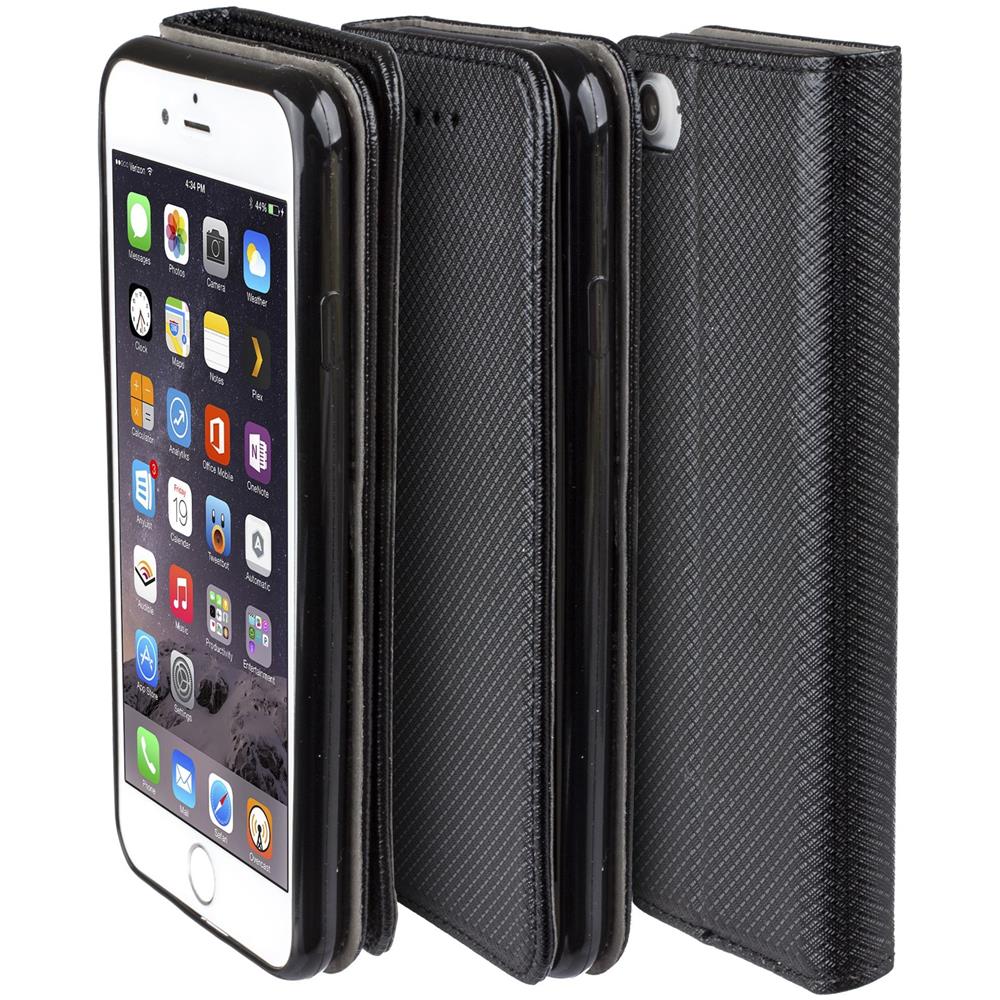 Cover Per Iphone Se, Iphone 5s, Nero - Custodia A Libro Flip Smart Magnetica Con Appoggio E Porta Carte - Foto 7