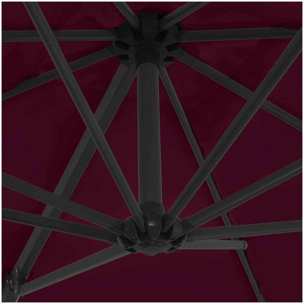 Ombrellone A Sbalzo Con Palo In Acciaio 250x250 Cm Rosso Bord - Foto 2