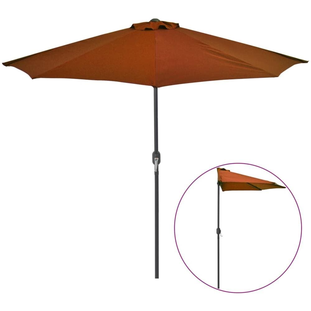 Ombrellone Balcone Palo Alluminio Terracotta 270x135x245cm Metà - Foto 1
