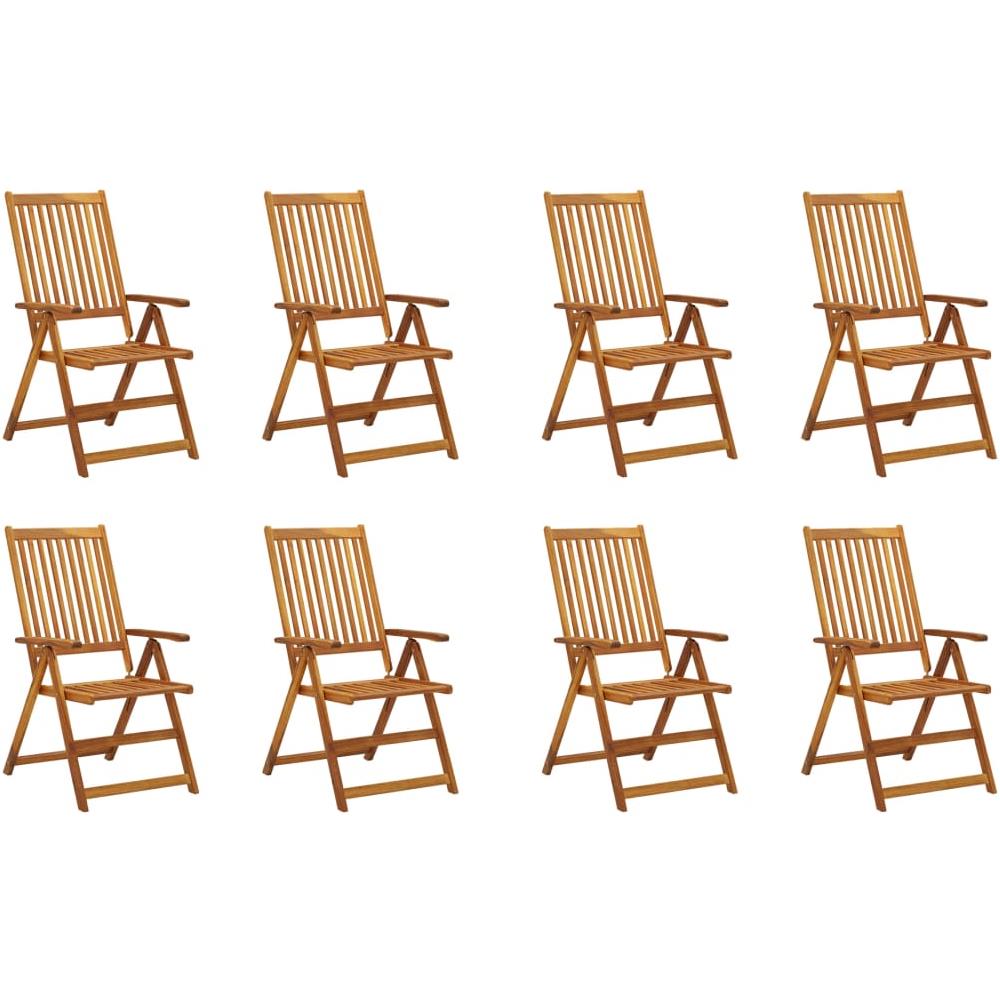 Sedie da Giardino Pieghevoli con Cuscini 8 pz Massello Acacia - Foto 3