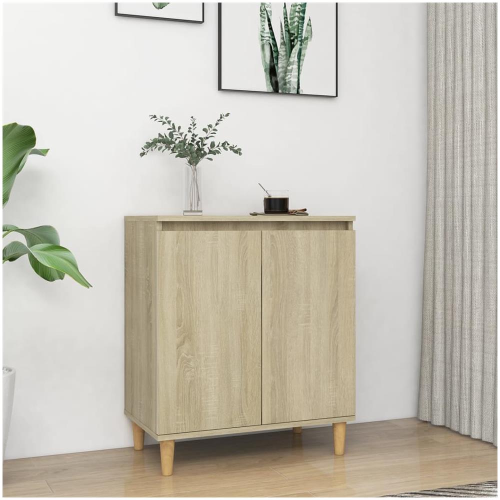 Credenza con Gambe Legno Massello Sonoma 60x35x70cm Multistrato - Foto 1