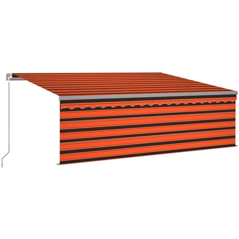 Tenda da Sole Retrattile Parasole LED 4,5x3 m Arancio e Marrone - Foto 1