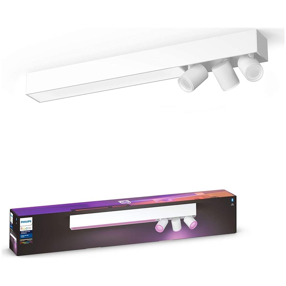 915005928401 Plafoniera Smart Led Integrato E 3 Faretti Orientabili Inclusi Con Bluetooth Bianco - Foto 1