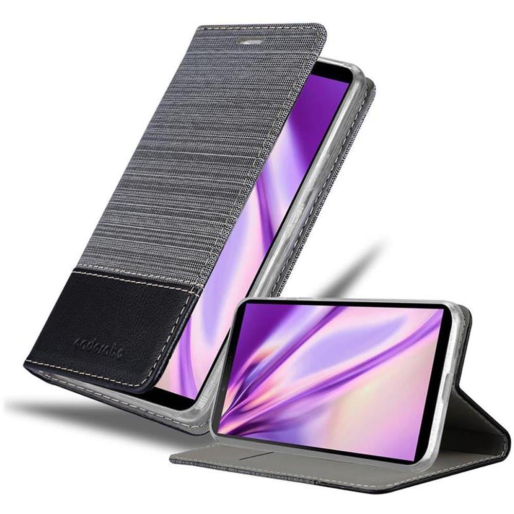Cadorabo Custodia Compatibile Con Sony Xperia 10 Ii (2. Version) In Grigio Nero - Coperchio Protettiva Con Chiusura Magnetica, Funzione Stand E Tasca Per Le Carte - Foto 1