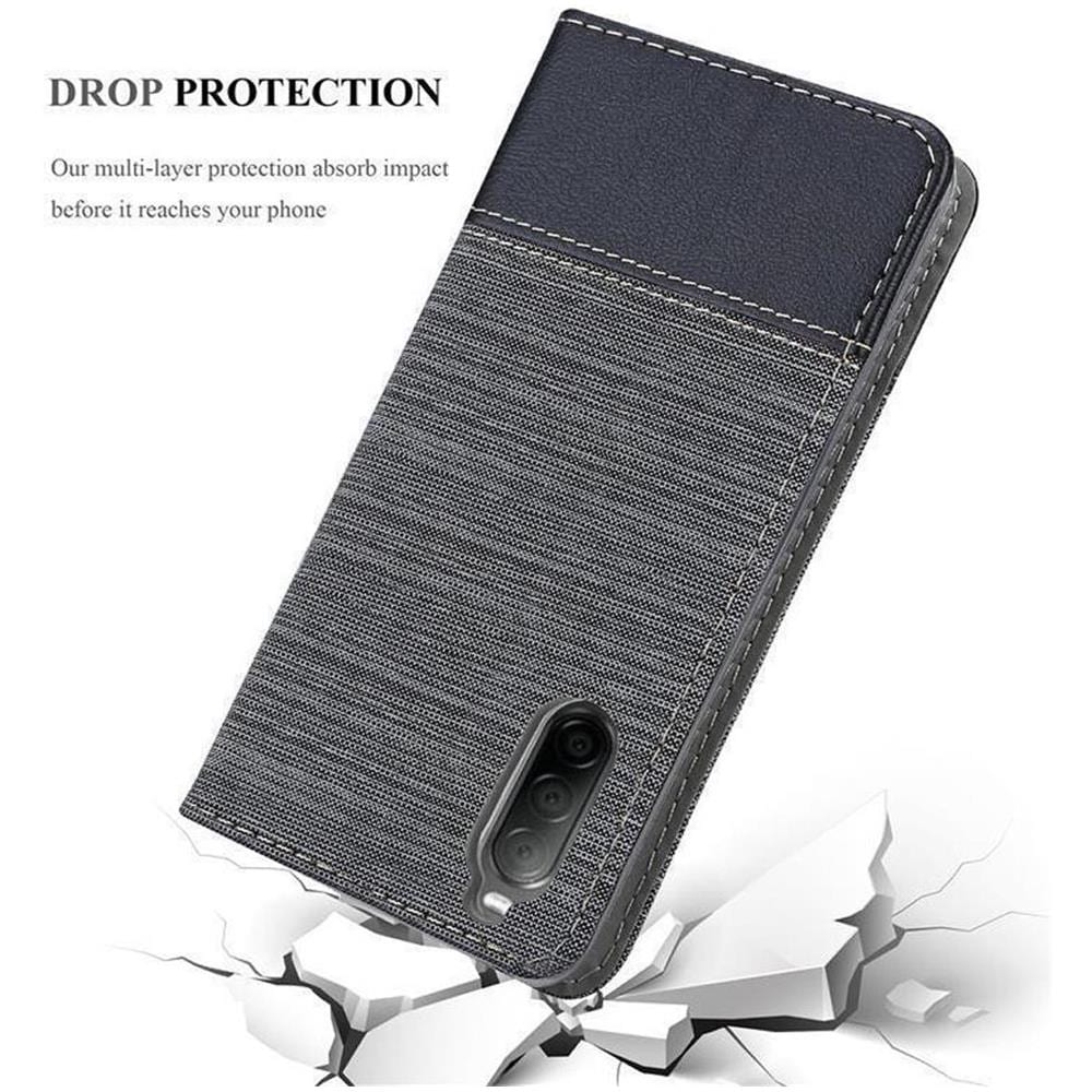 Cadorabo Custodia Compatibile Con Sony Xperia 10 Ii (2. Version) In Grigio Nero - Coperchio Protettiva Con Chiusura Magnetica, Funzione Stand E Tasca Per Le Carte - Foto 8