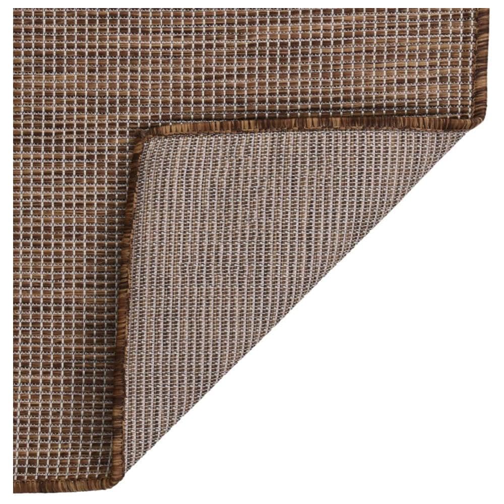 Tappeto Da Esterni A Tessitura Piatta 80x250 Cm Marrone - Foto 2