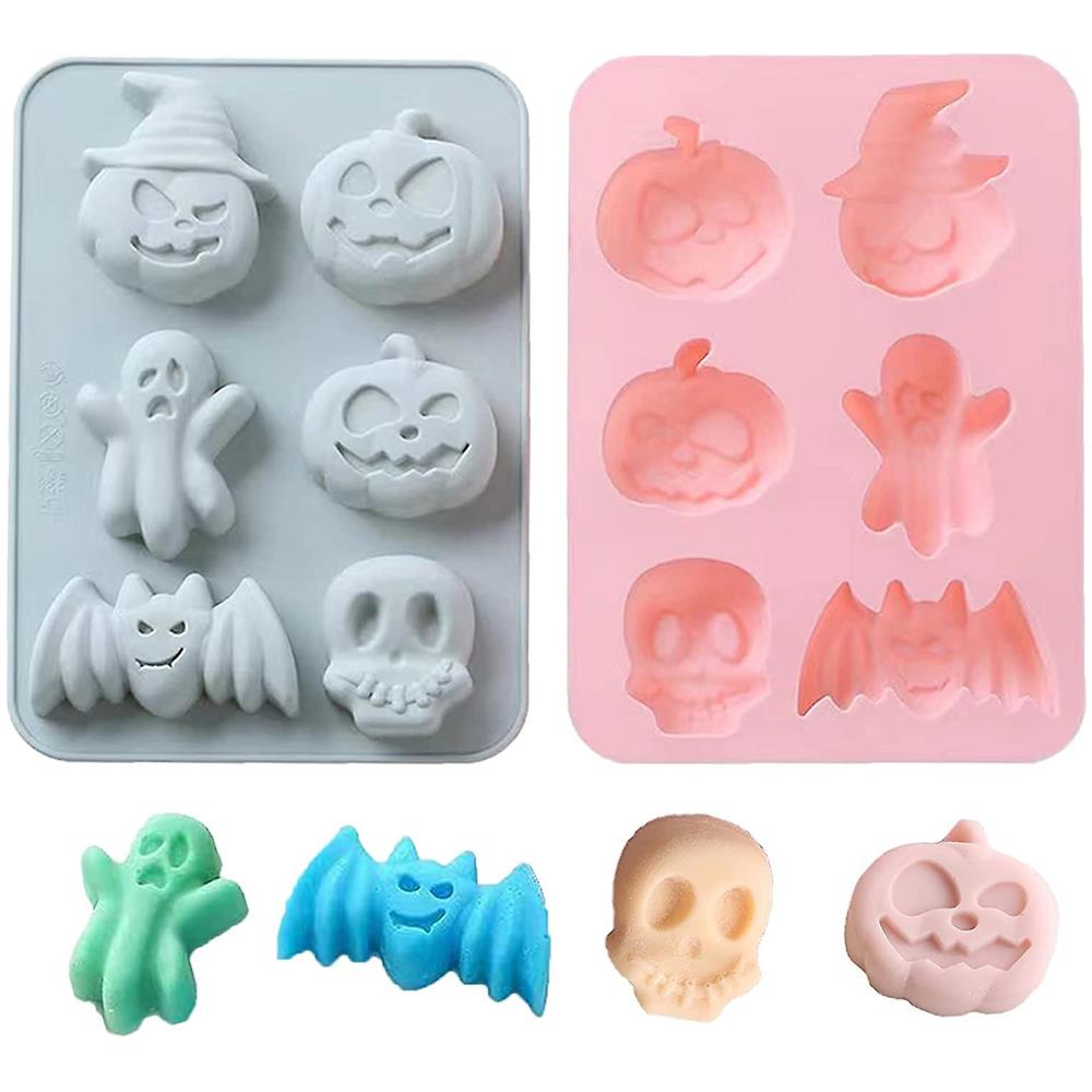 4 Set Halloween In Silicone Stampi da Forno Cupcake Bat Skull Ghost FORMA STAMPO TORTA 