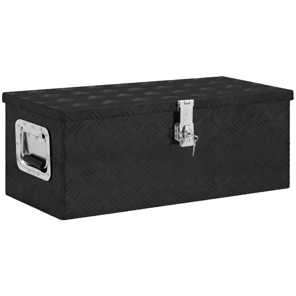 Contenitore Portaoggetti Nero 70x31x27 Cm In Alluminio - Foto 1