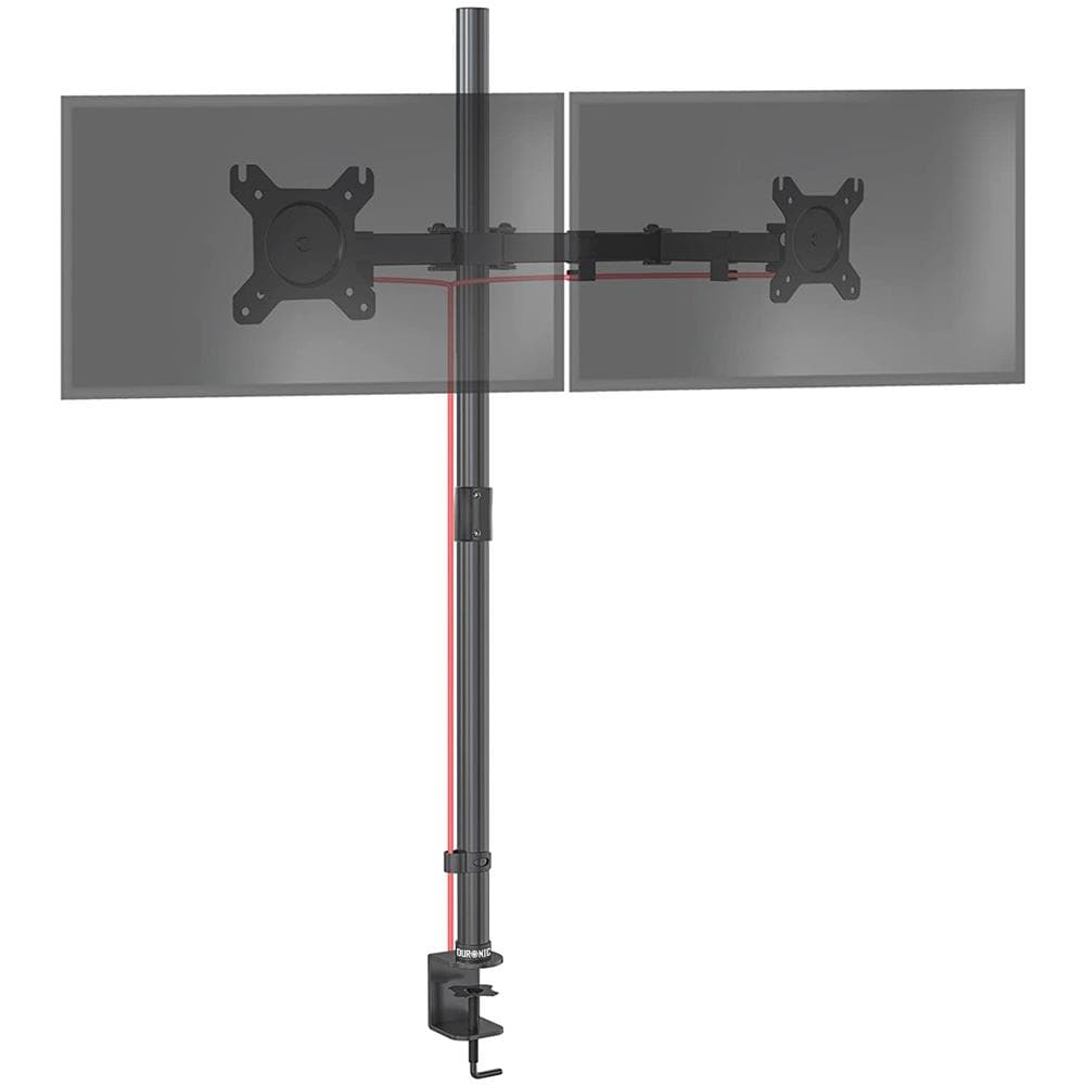 Dmt152 Bk Supporto Da Scrivania Per Monitor 13""-27"" | Per 2 Schermi Fino A 8kg | Altezza Regolabile | Staffa Da 100 Cm | Inclinazione +90° / -35°, Rotazione 180°, Rotazione 360° - Foto 1