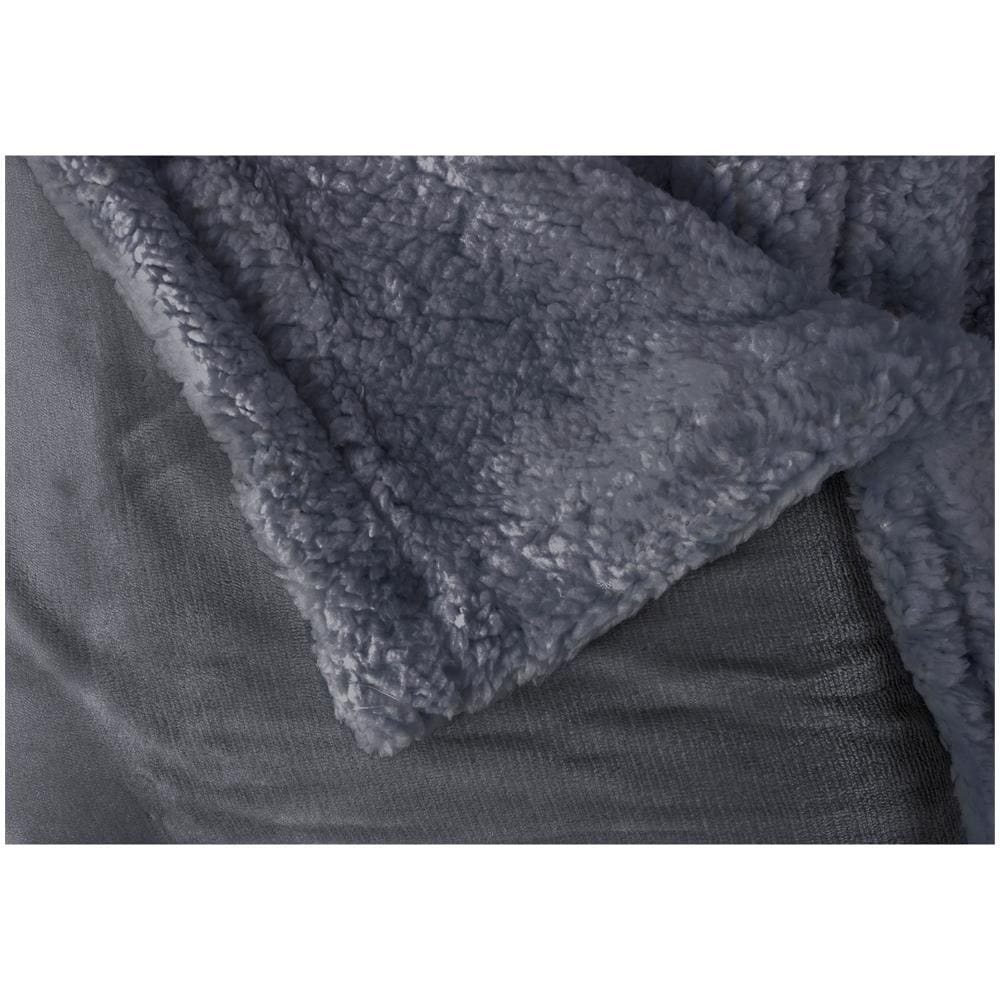 Briebe - Coperta Per Divano / Letto 130x160cm A Doppio Strato In Pile Calde, Accoglienti  Grigio Scuro - Foto 2