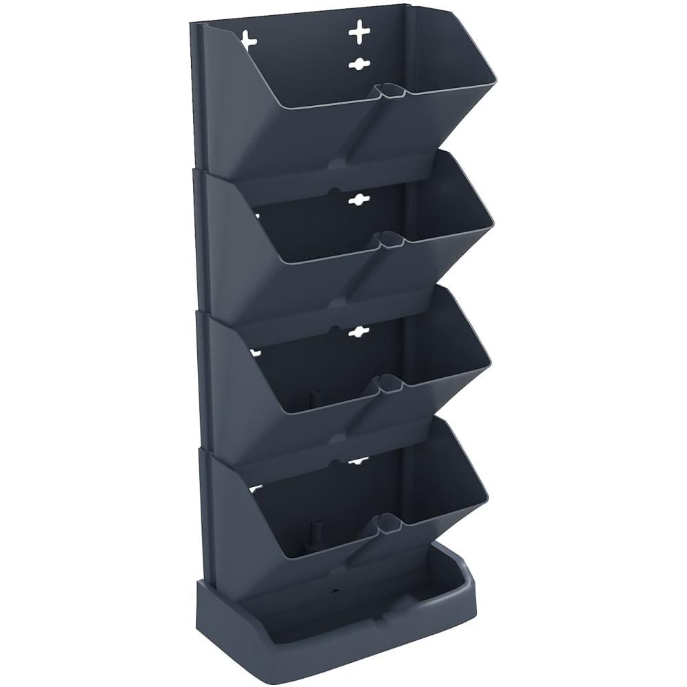 Set Per Piante Giardino Verticale 4 Pz Antracite Polipropilene - Foto 1