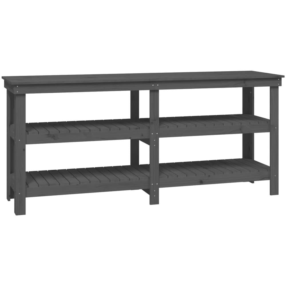 Banco da Lavoro Grigio 181x50x80 cm in Legno Massello di Pino - Foto 2