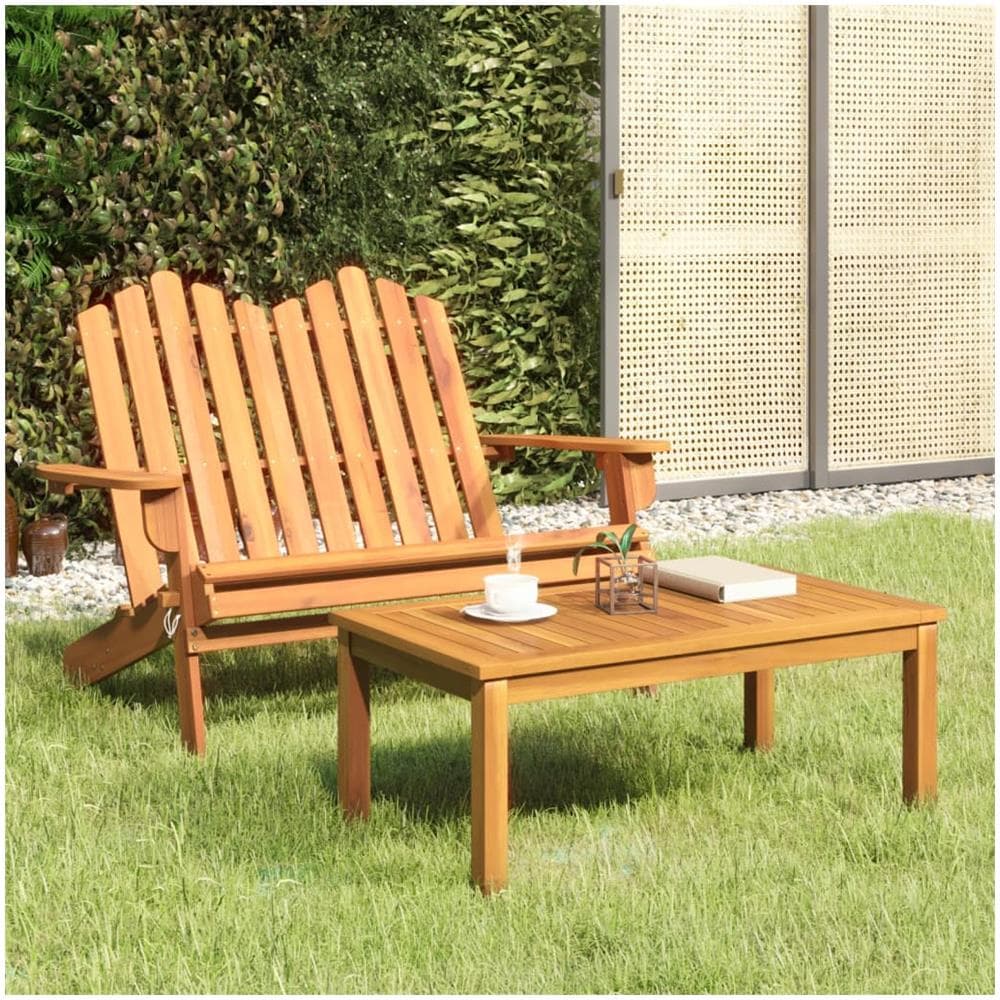 Set Da Salotto Giardino Adirondack 2pz Legno Massello Di Acacia - Foto 1