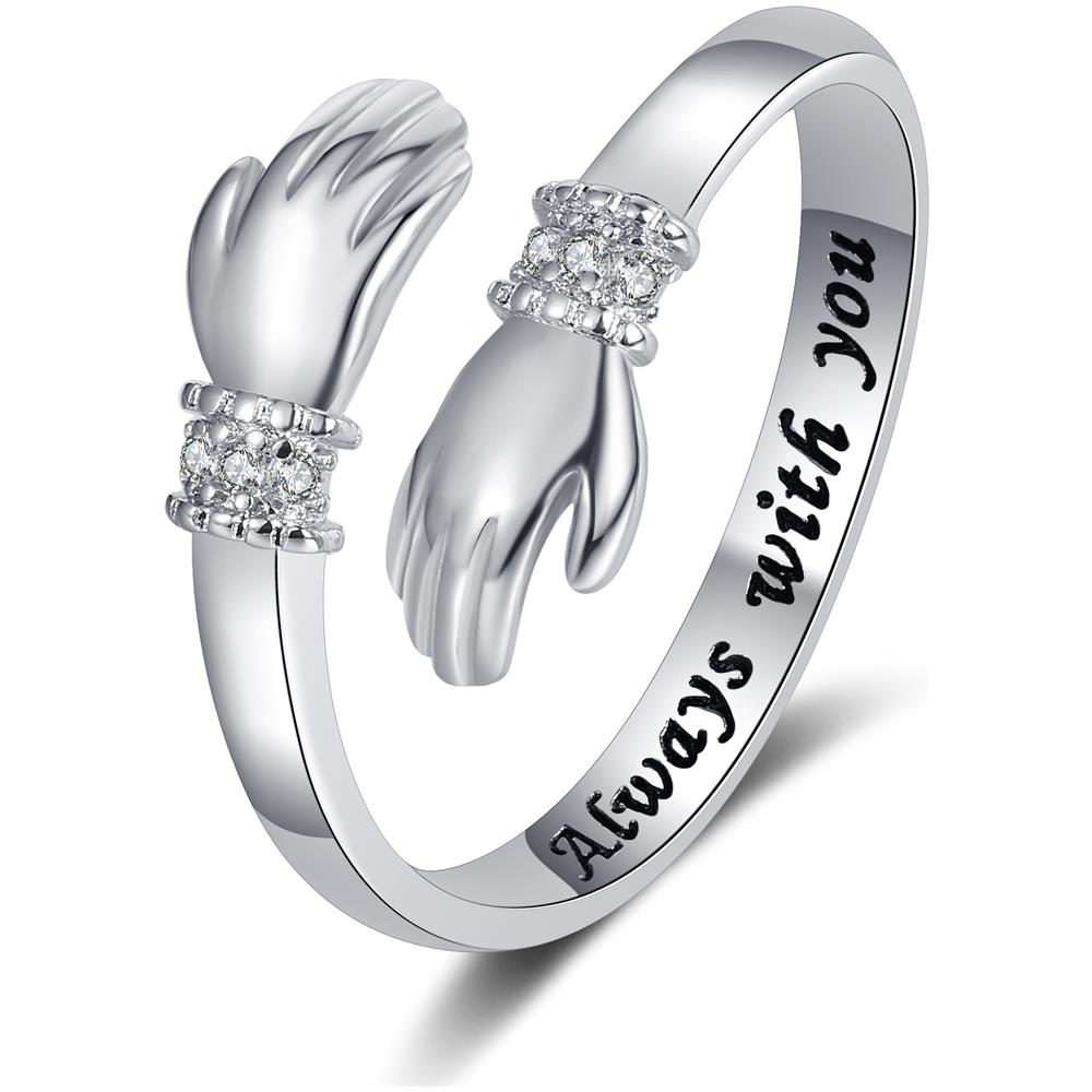 Anello Abbraccio Regolabile Con Messaggio D'amore Silver - Foto 1