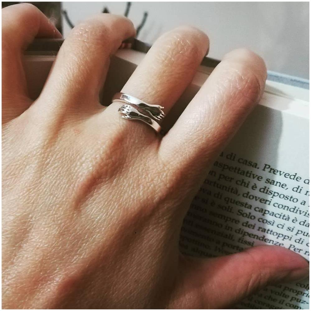 Anello Abbraccio Regolabile Con Messaggio D'amore Silver - Foto 3