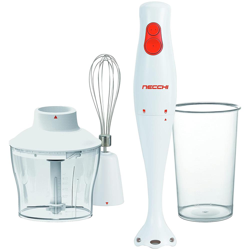 Frullatore ad Immersione NJHB-128FULLSET con Recipiente da 0.7 L Potenza 300 Watt Colore Bianco - Foto 1