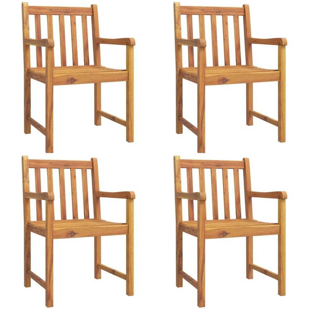 Sedie Da Giardino 4 Pz 56x55,5x90 Cm Legno Massello Di Acacia - Foto 1