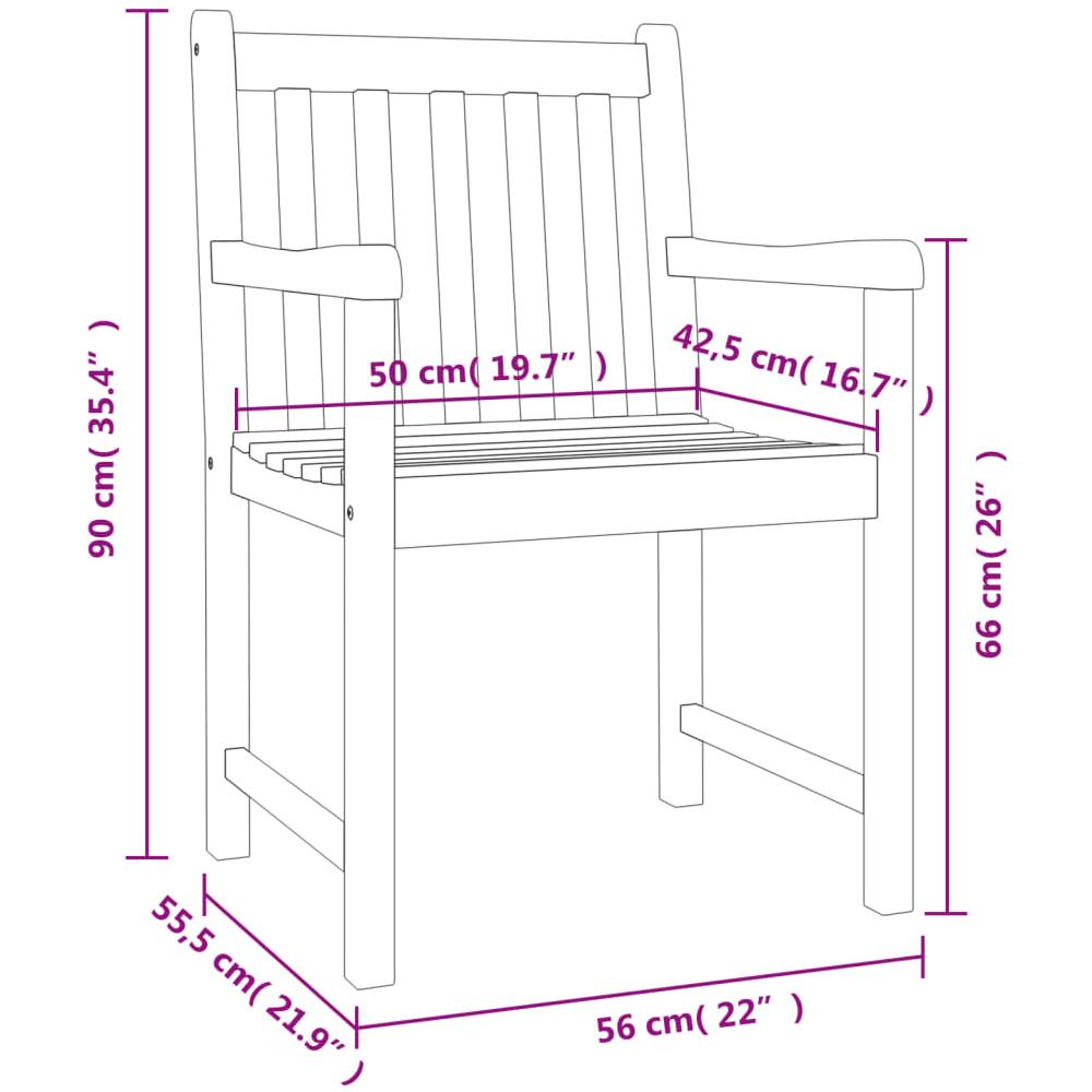 Sedie Da Giardino 4 Pz 56x55,5x90 Cm Legno Massello Di Acacia - Foto 7