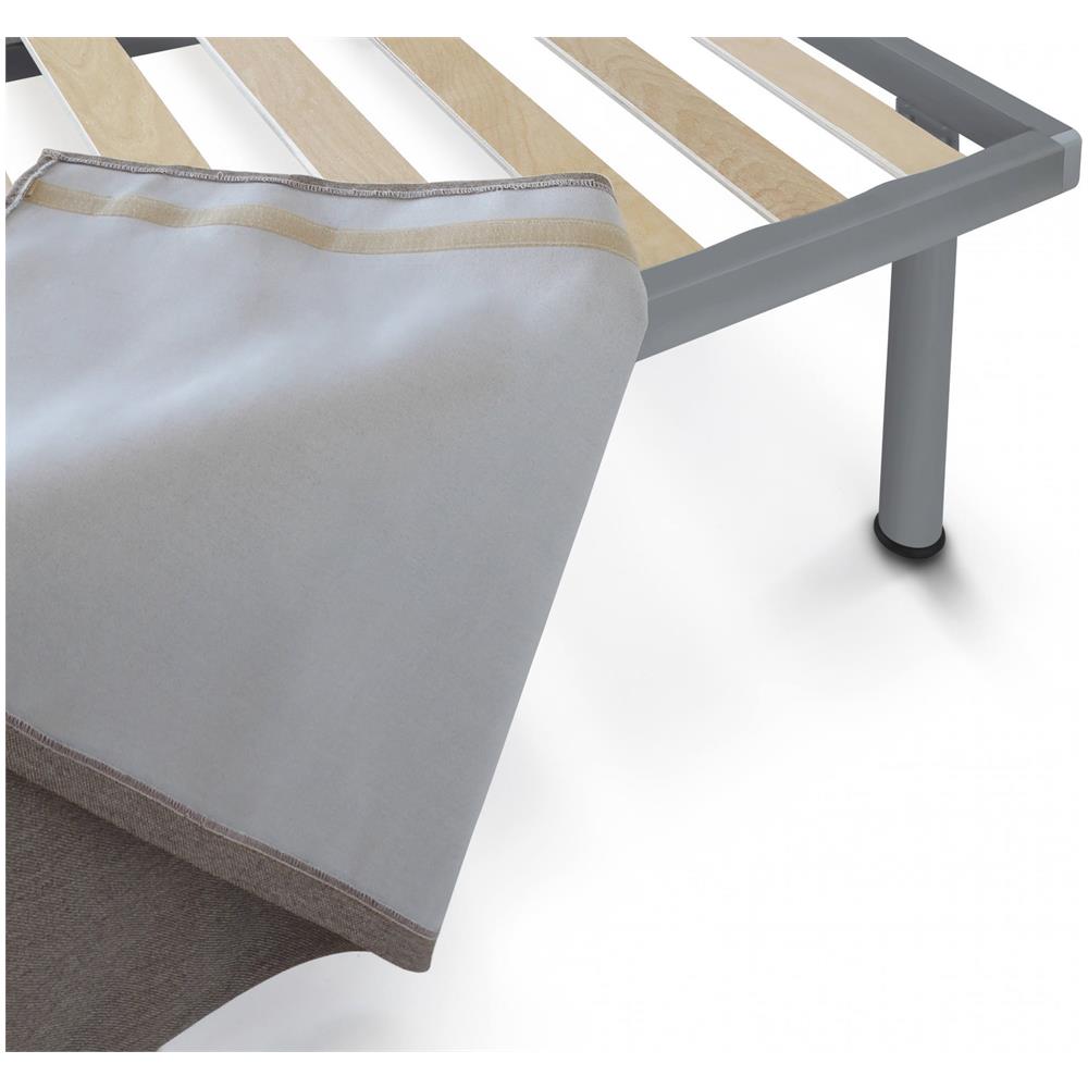 Letto Singolo Cleofe, Set Testata In Ecopelle Con Rete Ortopedica E Mantovana, 100% Made In Italy, Adatta A Letto Singolo, Per Materasso Da Cm 80x190, Tortora - Foto 3