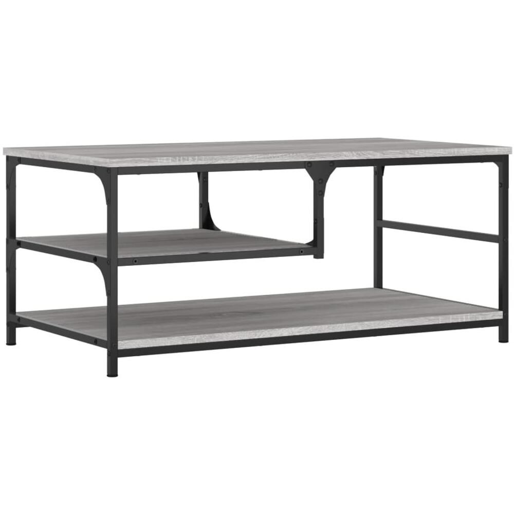 Tavolino Da Salotto Grigio Sonoma 90x49x40 Cm Legno Multistrato - Foto 2