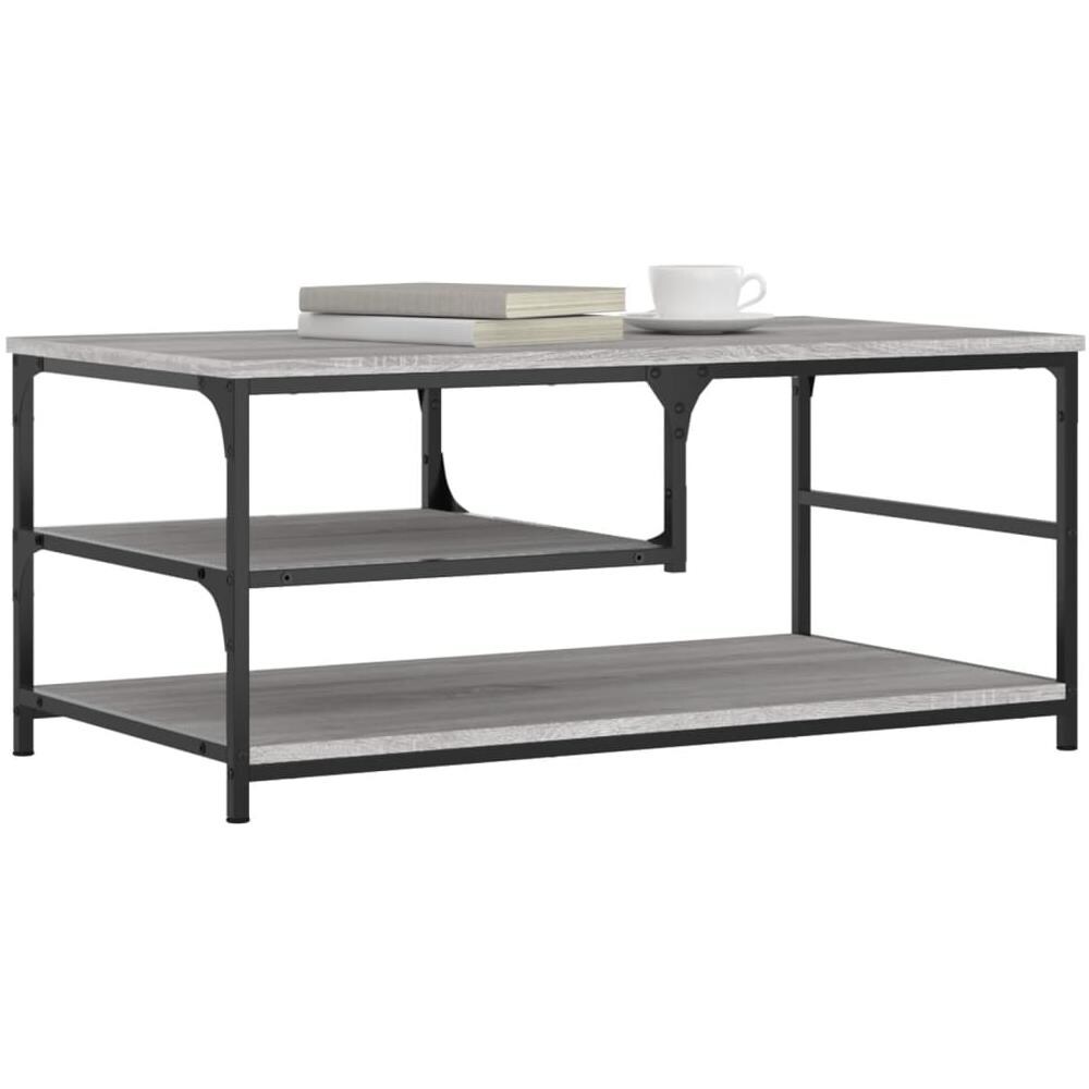 Tavolino Da Salotto Grigio Sonoma 90x49x40 Cm Legno Multistrato - Foto 3