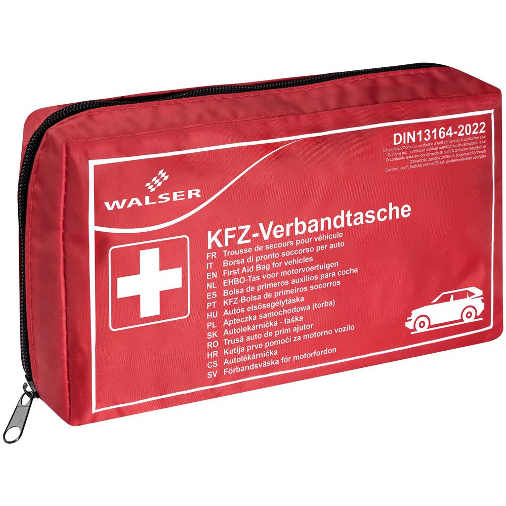 Borsa Di Pronto Soccorso Per Auto Rossa Conforme Alla Norma Din 13164:2022, Borsa Di Pronto Soccorso Per Auto, Set Di Emergenza Per Auto Rosso - Foto 1