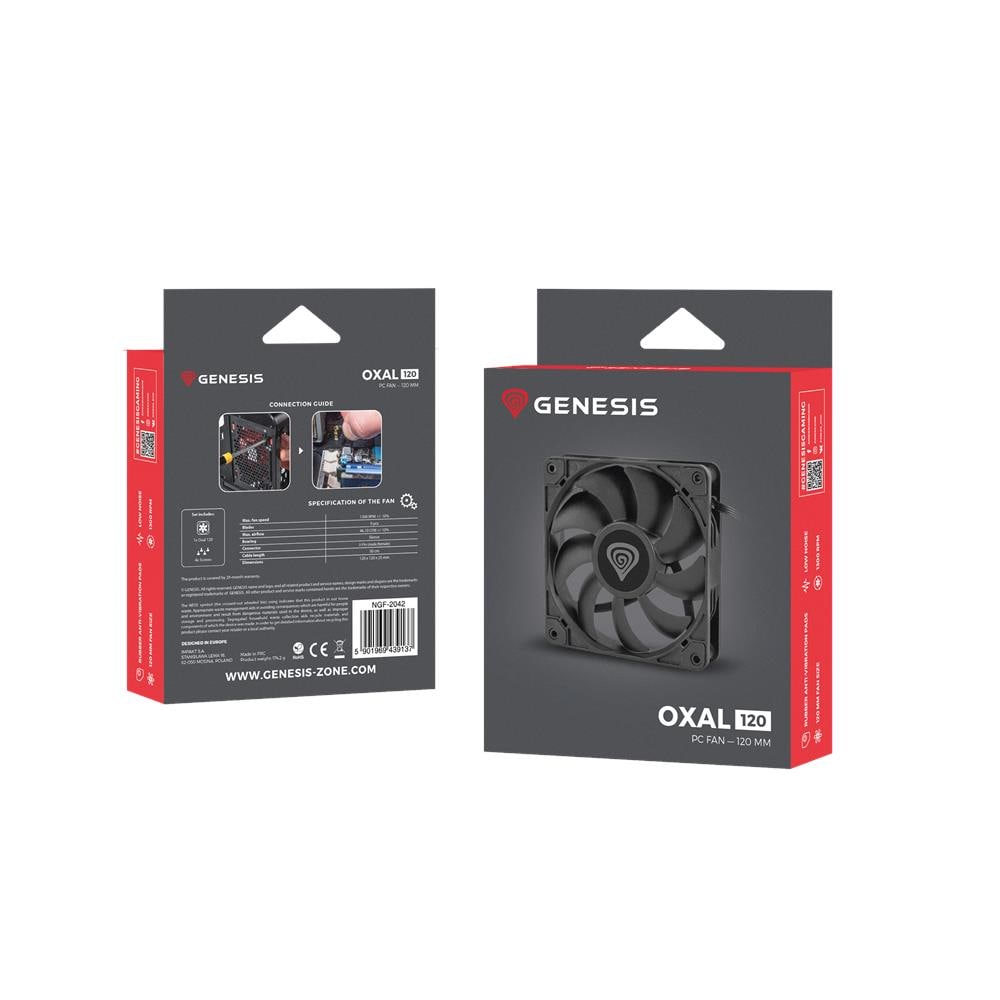 Oxal 120 Case per computer Ventilatore 12 cm Nero 1 pz - Foto 2