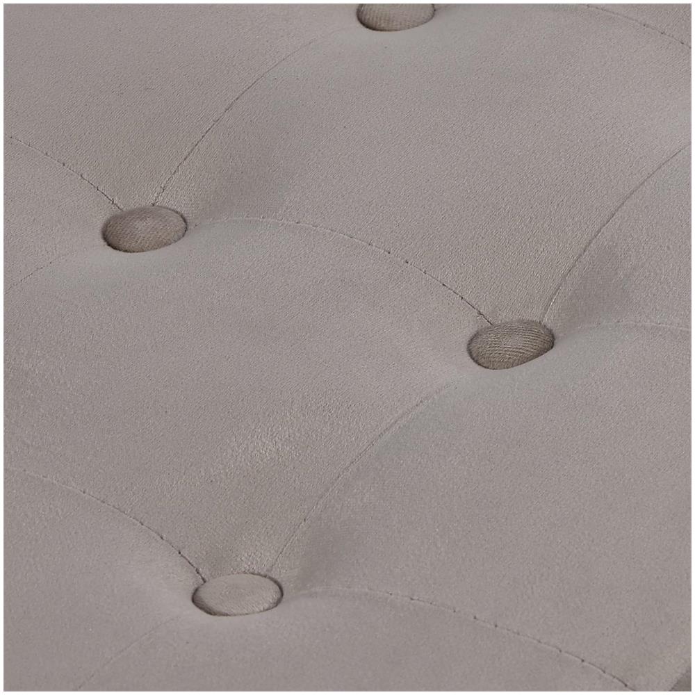 POUF PIEGHEVOLE XL Seduta Contenitore in Velluto Grigio-Beige - Foto 5