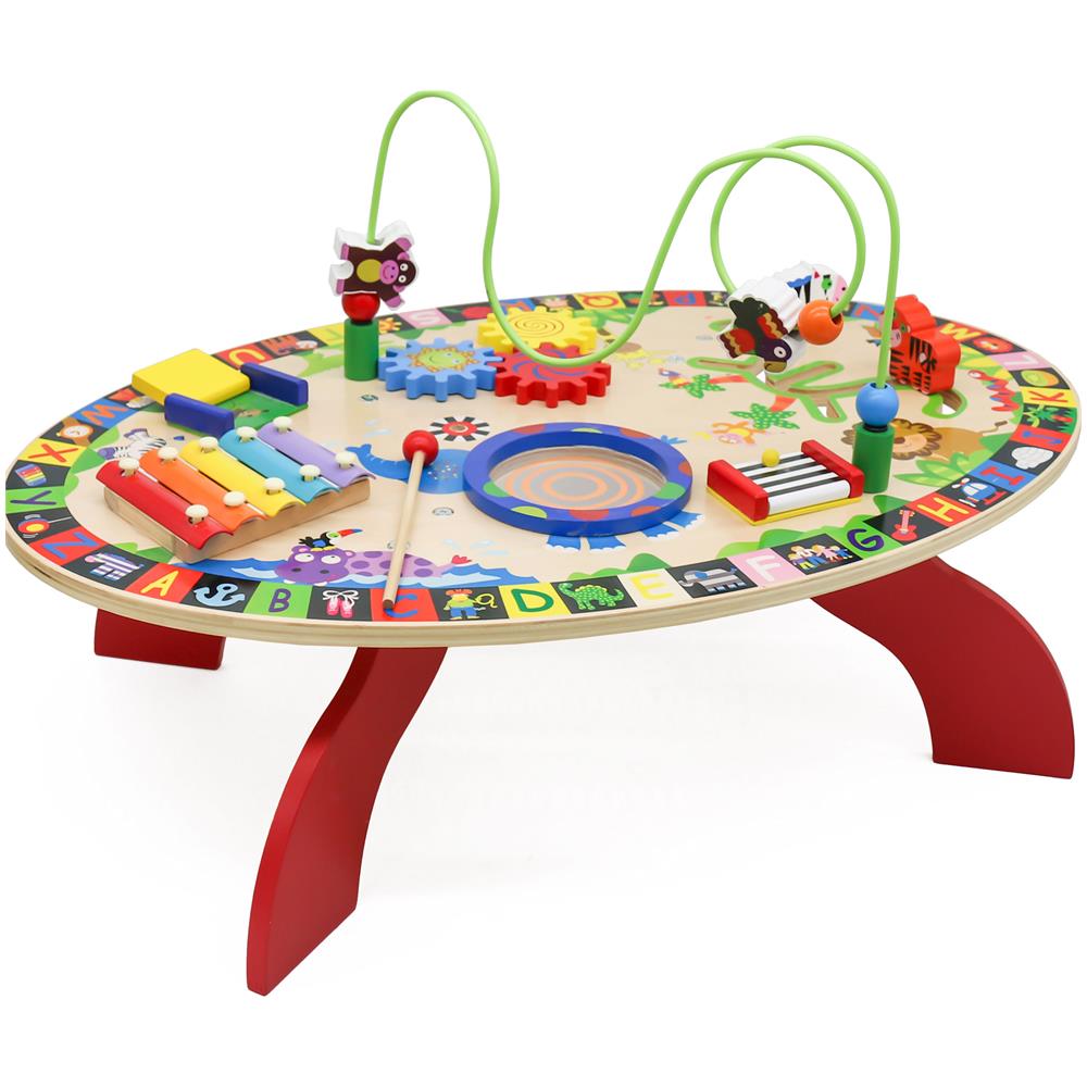 Grande tavolo educativo in legno, gioco sensoriale per bambini, 7-in-1 - Foto 2