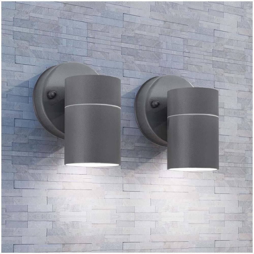 Lampada Da Parete Per Esterno 2pz. Acciaio Inox Proiezione Verso Il Basso - Foto 1