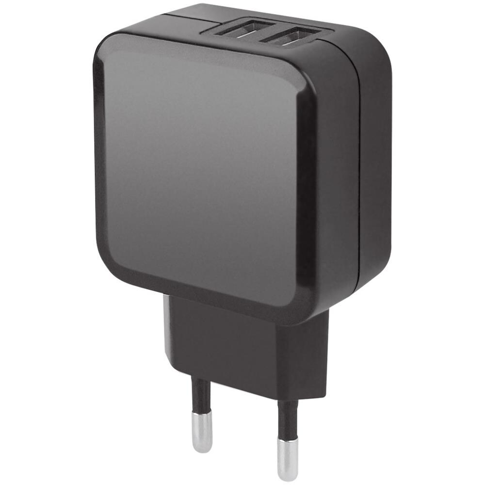 IPW-USB-242ECBK - Caricatore 2 USB 2,1A Compatto Spina Europea 2 pin Nero - Foto 1