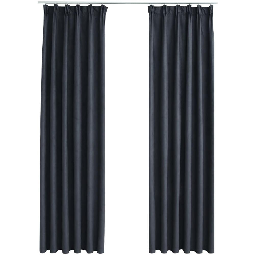 Tende Oscuranti Con Ganci 2 Pz Antracite 140x175 Cm - Foto 2