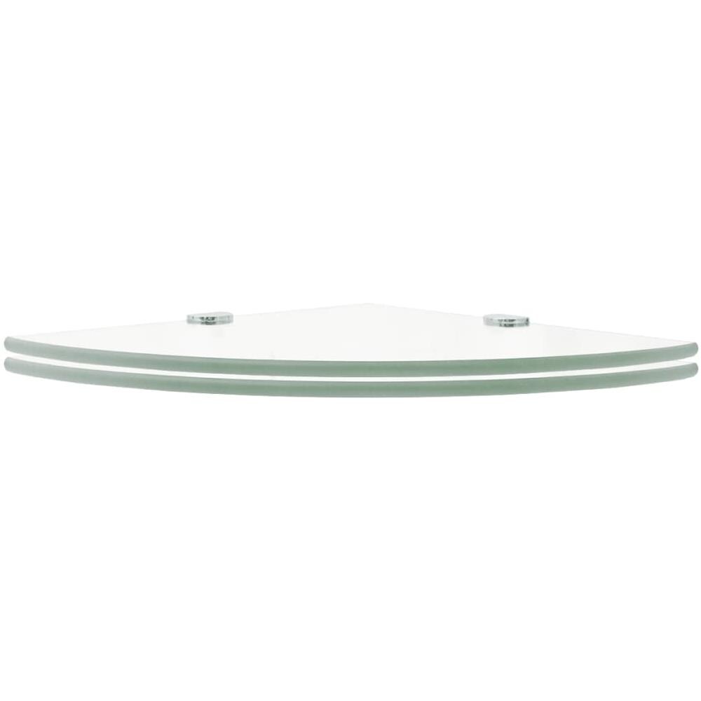 Scaffali Angolari 2 Pz Supporti Cromati E Vetro 35x35 Cm - Foto 2