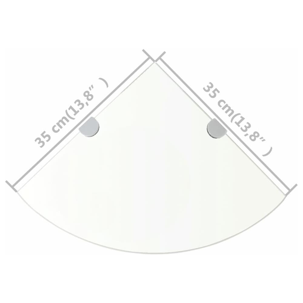 Scaffali Angolari 2 Pz Supporti Cromati E Vetro 35x35 Cm - Foto 14