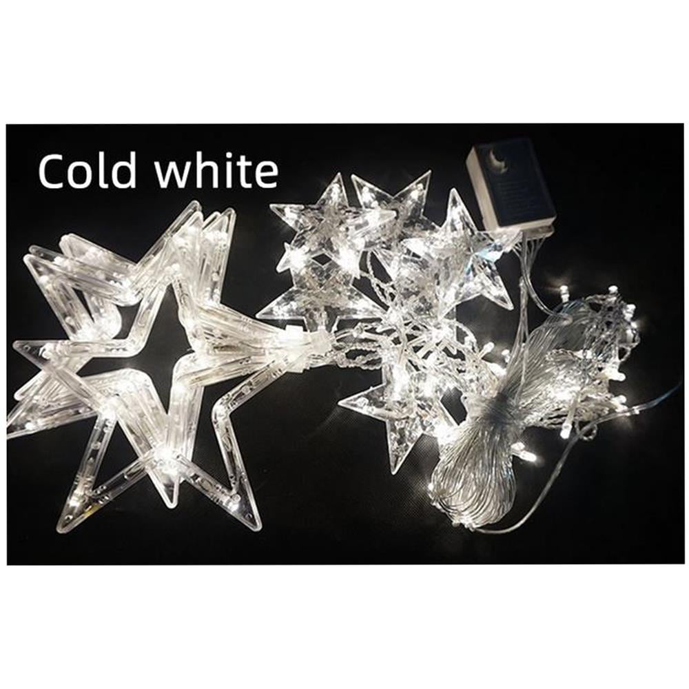 Catena Luminosa Led Stelle Luce Fredda 2.5m Allungabile Decorazioni Luci Natale - Foto 2