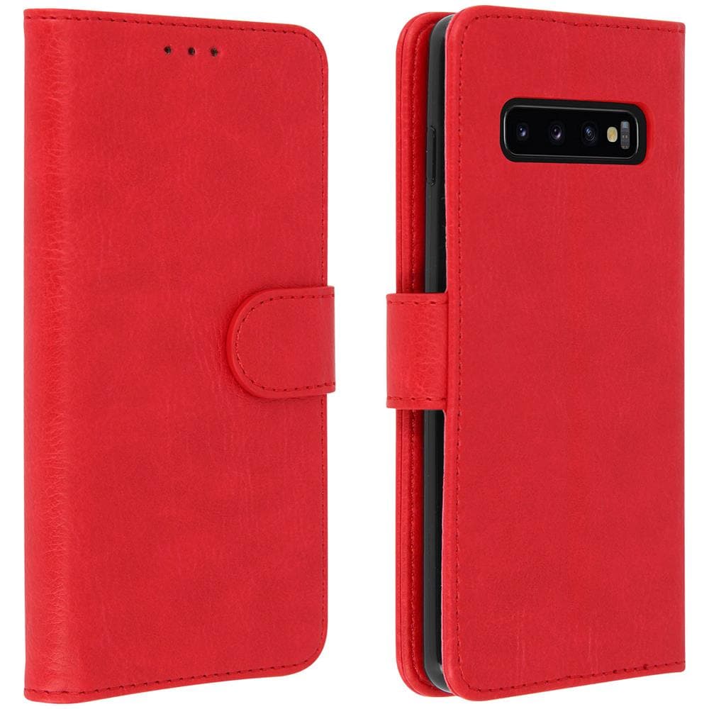 Custodia Samsung Galaxy S10 Portacarte Funzione Supporto Cover Silicone - Rosso - Foto 1