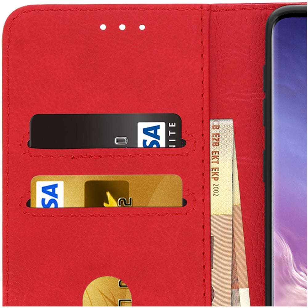 Custodia Samsung Galaxy S10 Portacarte Funzione Supporto Cover Silicone - Rosso - Foto 5